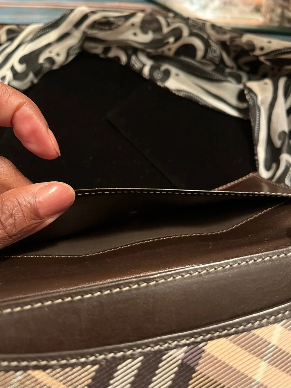 Burberry Blue Label Long Wallet Beige Plaid Signature Check